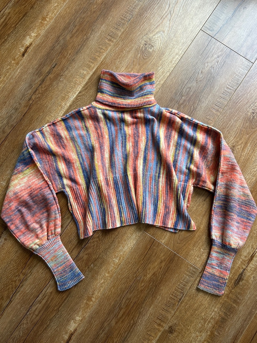 Urban Outfitters Multicolor Turtleneck Crop Sweater Top XS